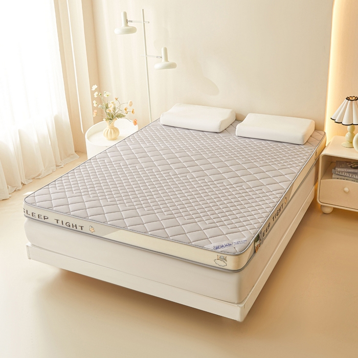 91家纺网 家纺一手货源 找家纺 水妙家纺 2025新款高密度乳胶记忆海绵床垫厚度9cm回弹性好家用海绵床垫 菱形格灰