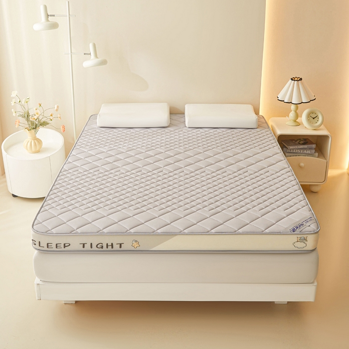 91家纺网 家纺一手货源 找家纺 水妙家纺 2025新款高密度乳胶记忆海绵床垫厚度9cm回弹性好家用海绵床垫 菱形格灰