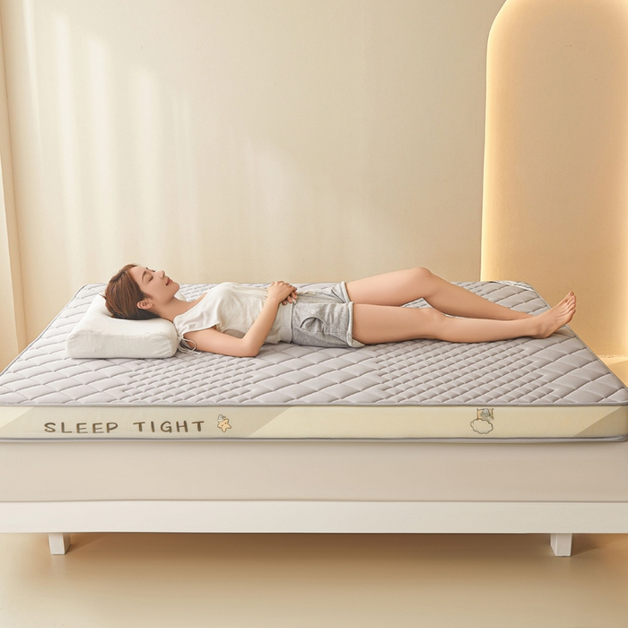 91家纺网 家纺一手货源 找家纺 水妙家纺 2025新款高密度乳胶记忆海绵床垫厚度9cm回弹性好家用海绵床垫 菱形格灰