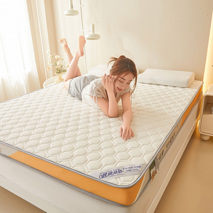 91家纺网 家纺一手货源 找家纺 水妙家纺 2025新款高密度乳胶记忆海绵床垫厚度9cm回弹性好家用海绵床垫 六边形白