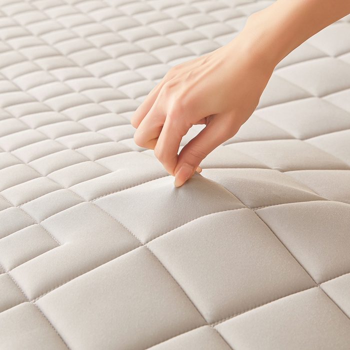 91家纺网 家纺一手货源 找家纺 水妙家纺 2025新款高密度乳胶记忆海绵床垫厚度9cm回弹性好家用海绵床垫 菱形格灰