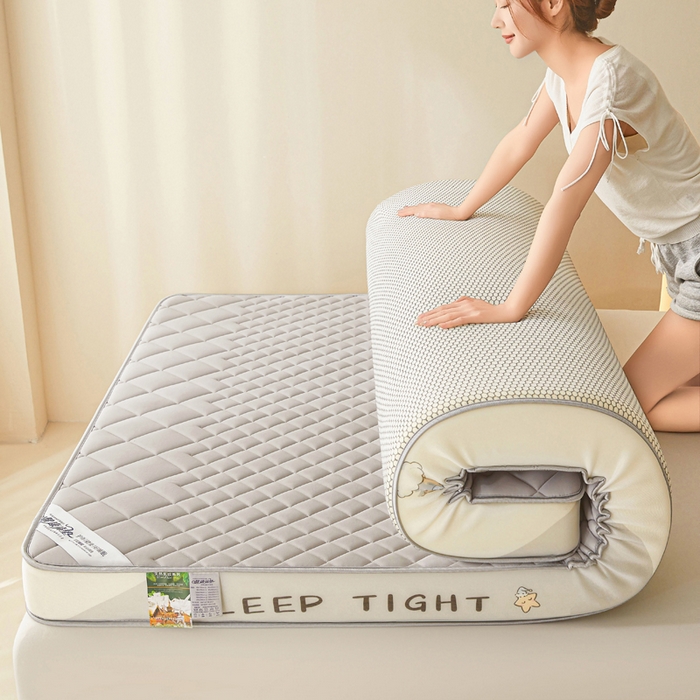 91家纺网 家纺一手货源 找家纺 水妙家纺 2025新款高密度乳胶记忆海绵床垫厚度9cm回弹性好家用海绵床垫 菱形格灰