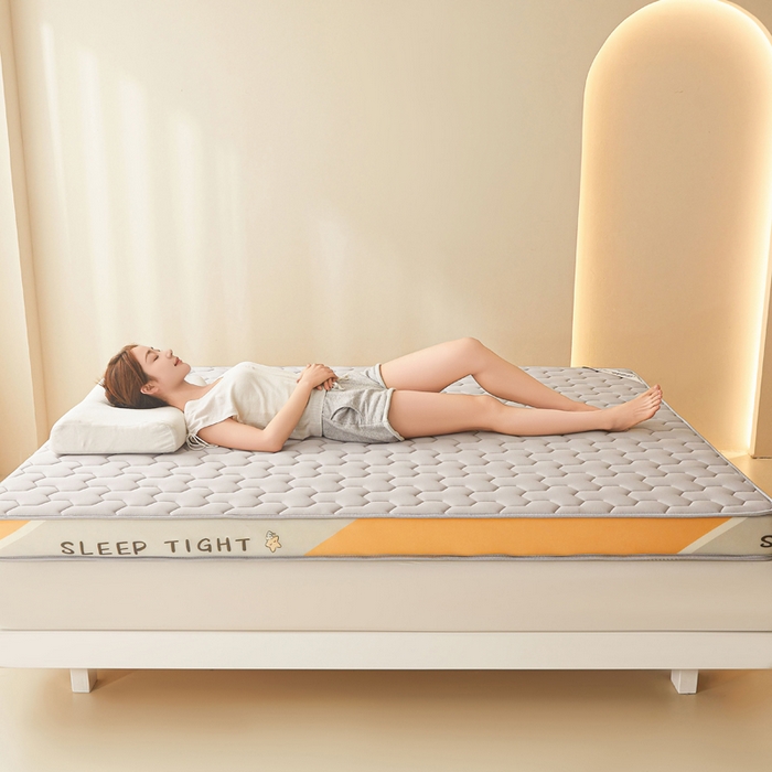 91家纺网 家纺一手货源 找家纺 水妙家纺 2025新款高密度乳胶记忆海绵床垫厚度9cm回弹性好家用海绵床垫 三角格灰