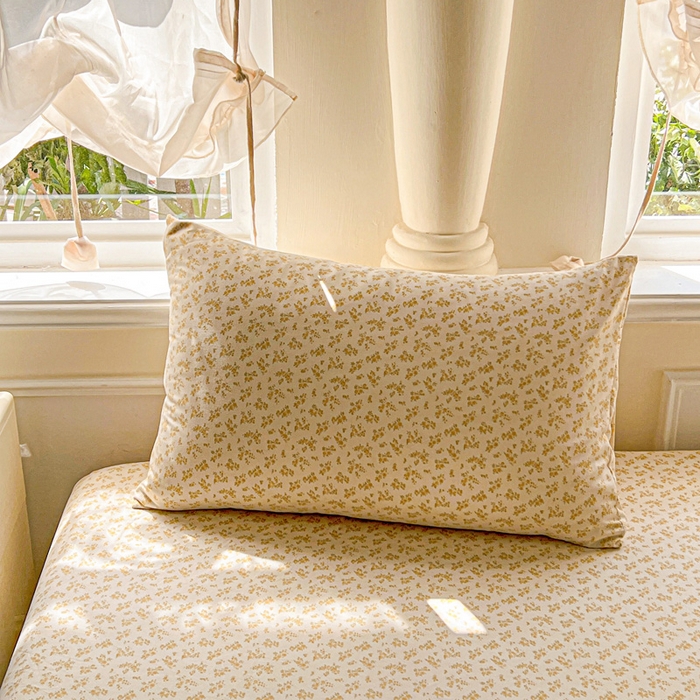 91家纺网 家纺一手货源 找家纺 朵朵家纺 2025新款超柔水洗棉云感印花单床笠床垫保护套床笠（床垫保护套可定制尺寸 ）-场景三 浅香