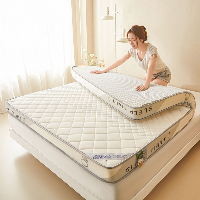 91家纺网 家纺一手货源 找家纺 水妙家纺 2025新款高密度乳胶记忆海绵床垫厚度9cm回弹性好家用海绵床垫 菱形格白