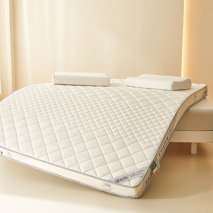 91家纺网 家纺一手货源 找家纺 水妙家纺 2025新款高密度乳胶记忆海绵床垫厚度9cm回弹性好家用海绵床垫 菱形格白