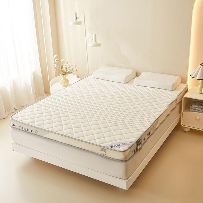 91家纺网 家纺一手货源 找家纺 水妙家纺 2025新款高密度乳胶记忆海绵床垫厚度9cm回弹性好家用海绵床垫 菱形格白