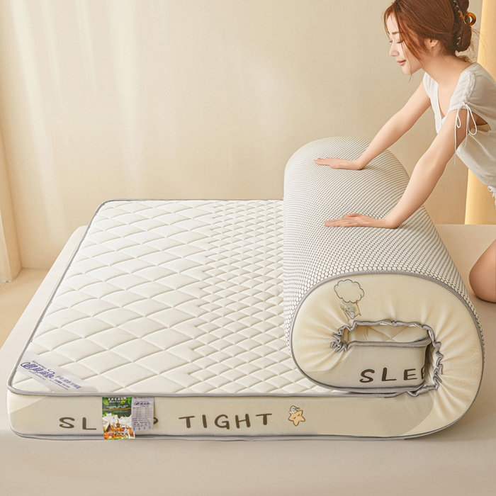 91家纺网 家纺一手货源 找家纺 水妙家纺 2025新款高密度乳胶记忆海绵床垫厚度9cm回弹性好家用海绵床垫 菱形格白