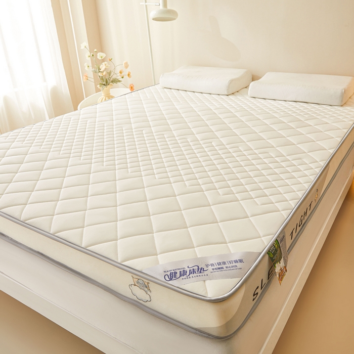 91家纺网 家纺一手货源 找家纺 水妙家纺 2025新款高密度乳胶记忆海绵床垫厚度9cm回弹性好家用海绵床垫 菱形格白