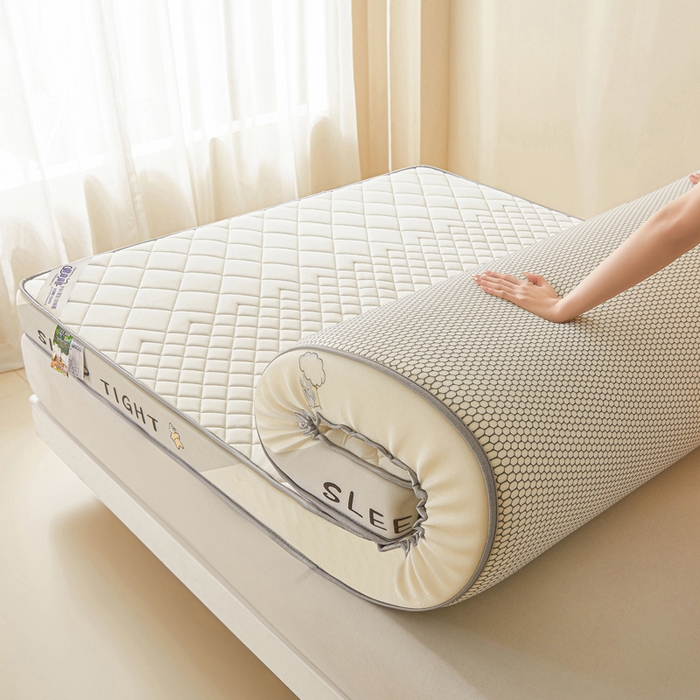 91家纺网 家纺一手货源 找家纺 水妙家纺 2025新款高密度乳胶记忆海绵床垫厚度9cm回弹性好家用海绵床垫 菱形格白