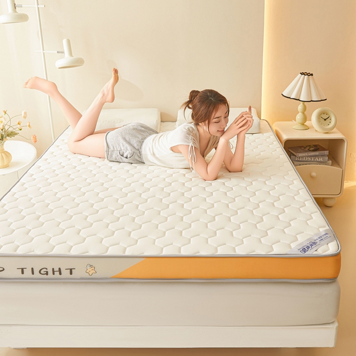 91家纺网 家纺一手货源 找家纺 水妙家纺 2025新款高密度乳胶记忆海绵床垫厚度9cm回弹性好家用海绵床垫 三角格白