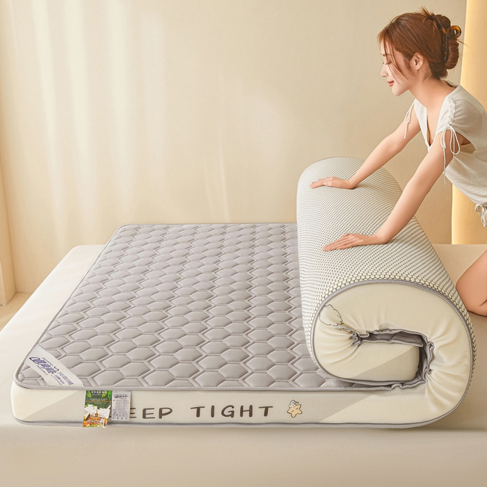 91家纺网 家纺一手货源 找家纺 水妙家纺 2025新款高密度乳胶记忆海绵床垫厚度9cm回弹性好家用海绵床垫 六边形灰