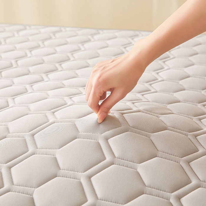 91家纺网 家纺一手货源 找家纺 水妙家纺 2025新款高密度乳胶记忆海绵床垫厚度9cm回弹性好家用海绵床垫 六边形灰