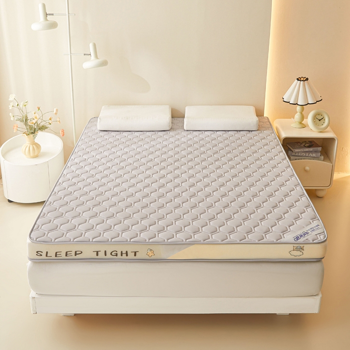 91家纺网 家纺一手货源 找家纺 水妙家纺 2025新款高密度乳胶记忆海绵床垫厚度9cm回弹性好家用海绵床垫 六边形灰