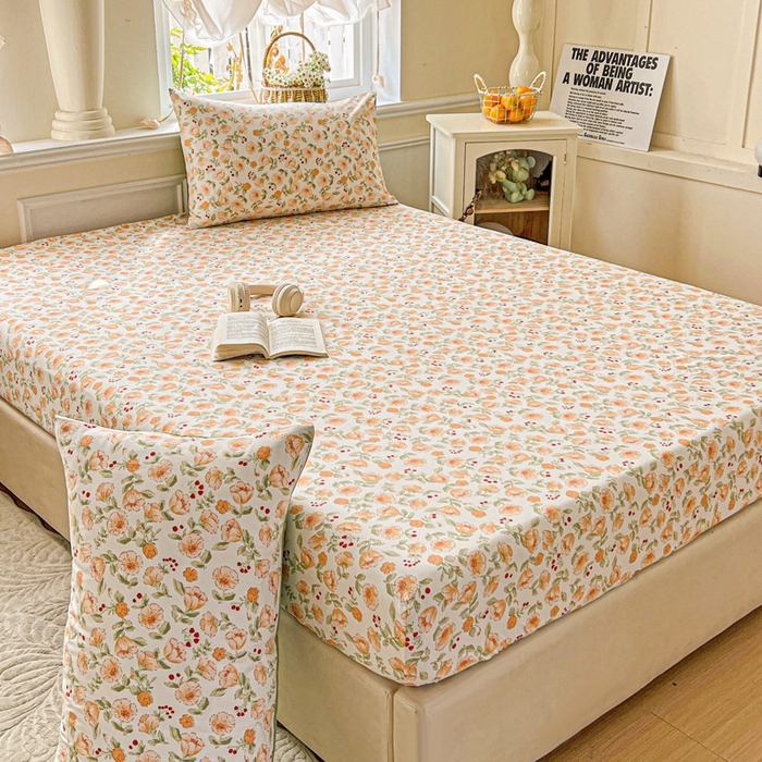 朵朵家纺 2025新款超柔水洗棉云感印花单床笠床垫保护套床笠（床垫保护套可定制尺寸 ）-场景三 热恋