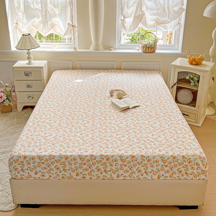 91家纺网 家纺一手货源 找家纺 朵朵家纺 2025新款超柔水洗棉云感印花单床笠床垫保护套床笠（床垫保护套可定制尺寸 ）-场景三 热恋