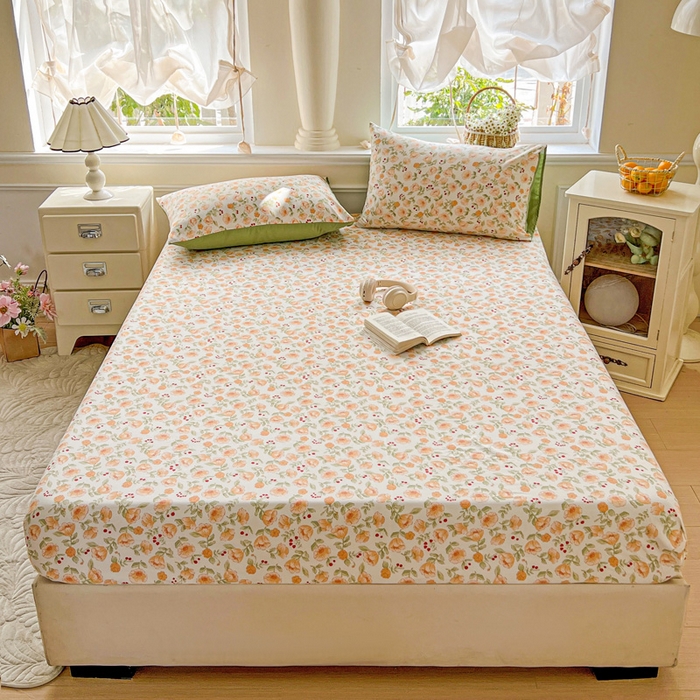 91家纺网 家纺一手货源 找家纺 朵朵家纺 2025新款超柔水洗棉云感印花单床笠床垫保护套床笠（床垫保护套可定制尺寸 ）-场景三 热恋