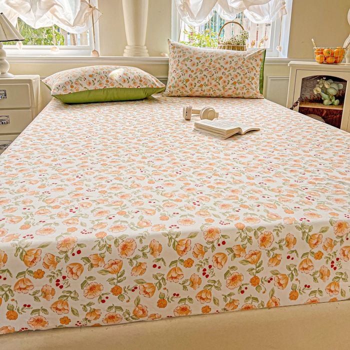 91家纺网 家纺一手货源 找家纺 朵朵家纺 2025新款超柔水洗棉云感印花单床笠床垫保护套床笠（床垫保护套可定制尺寸 ）-场景三 热恋