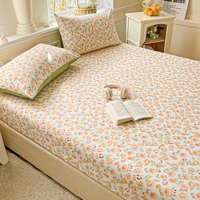 91家纺网 家纺一手货源 找家纺 朵朵家纺 2025新款超柔水洗棉云感印花单床笠床垫保护套床笠（床垫保护套可定制尺寸 ）-场景三 热恋