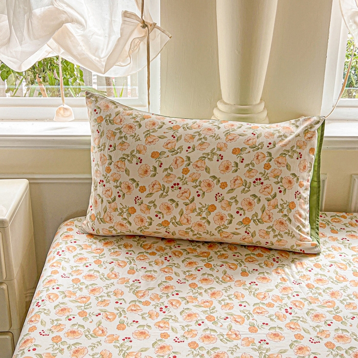 91家纺网 家纺一手货源 找家纺 朵朵家纺 2025新款超柔水洗棉云感印花单床笠床垫保护套床笠（床垫保护套可定制尺寸 ）-场景三 热恋