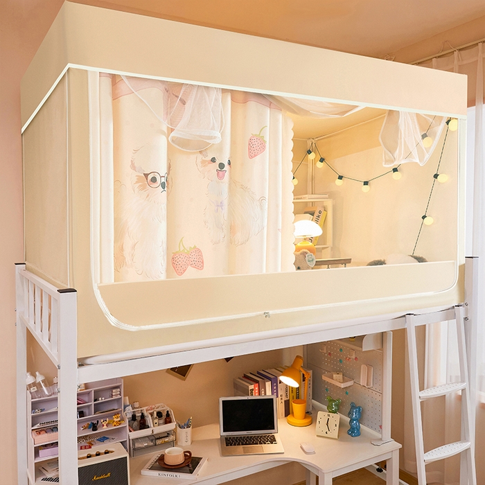 91家纺网 家纺一手货源 找家纺 （总）水妙家纺 2025年新款强遮光学生上下铺床帘蚊账