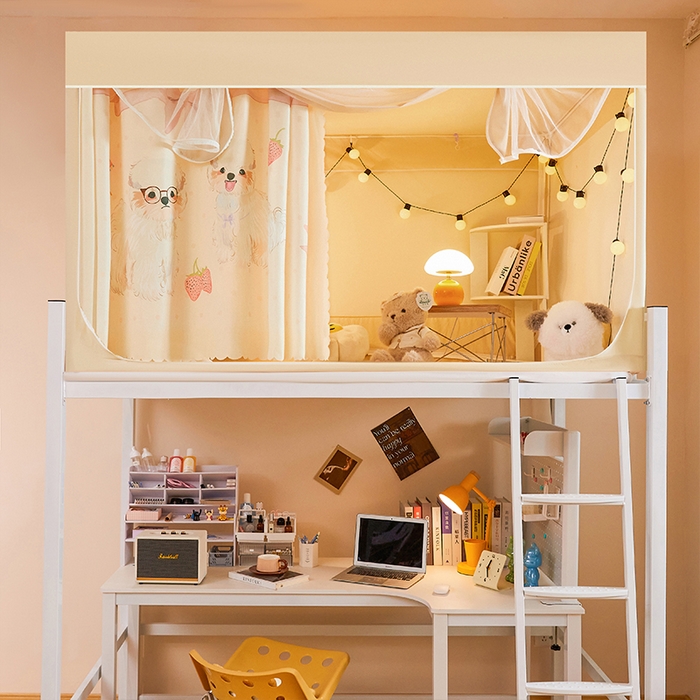 91家纺网 家纺一手货源 找家纺 （总）水妙家纺 2025年新款强遮光学生上下铺床帘蚊账