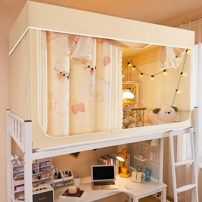 91家纺网 家纺一手货源 找家纺 （总）水妙家纺 2025年新款强遮光学生上下铺床帘蚊账