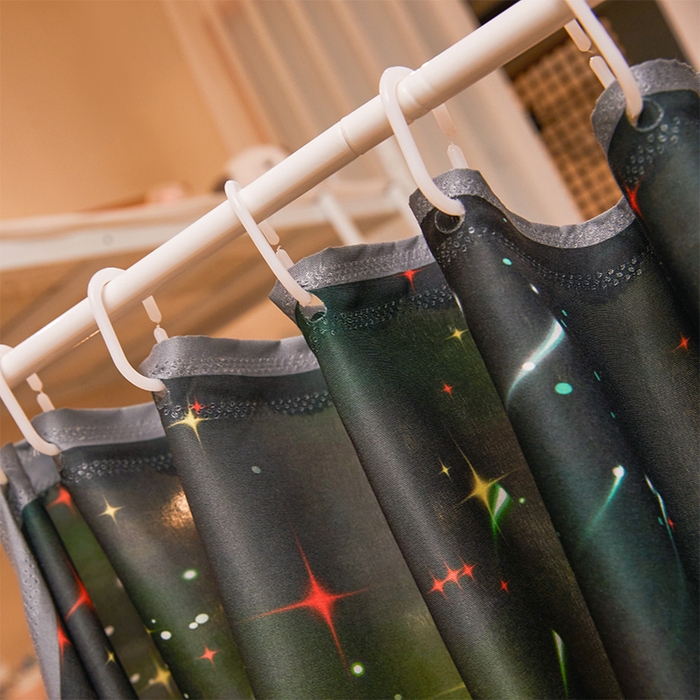 91家纺网 家纺一手货源 找家纺 水妙家纺 2025年新款强遮光学生上下铺床帘蚊账 银河星际