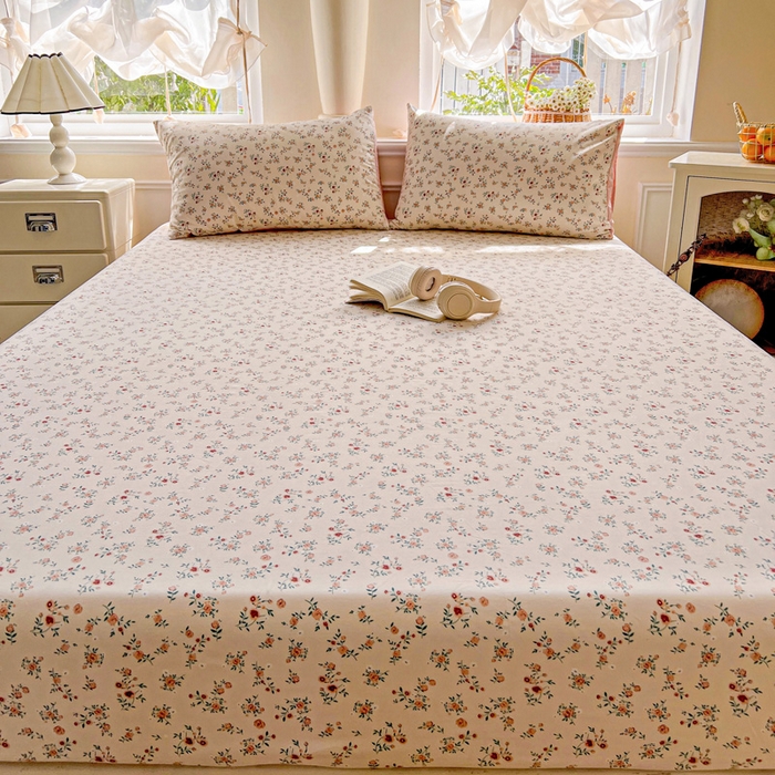 91家纺网 家纺一手货源 找家纺 朵朵家纺 2025新款超柔水洗棉云感印花单床笠床垫保护套床笠（床垫保护套可定制尺寸 ）-场景三 忘忧草