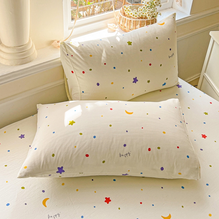 91家纺网 家纺一手货源 找家纺 朵朵家纺 2025新款超柔水洗棉云感印花单床笠床垫保护套床笠（床垫保护套可定制尺寸 ）-场景三 星月