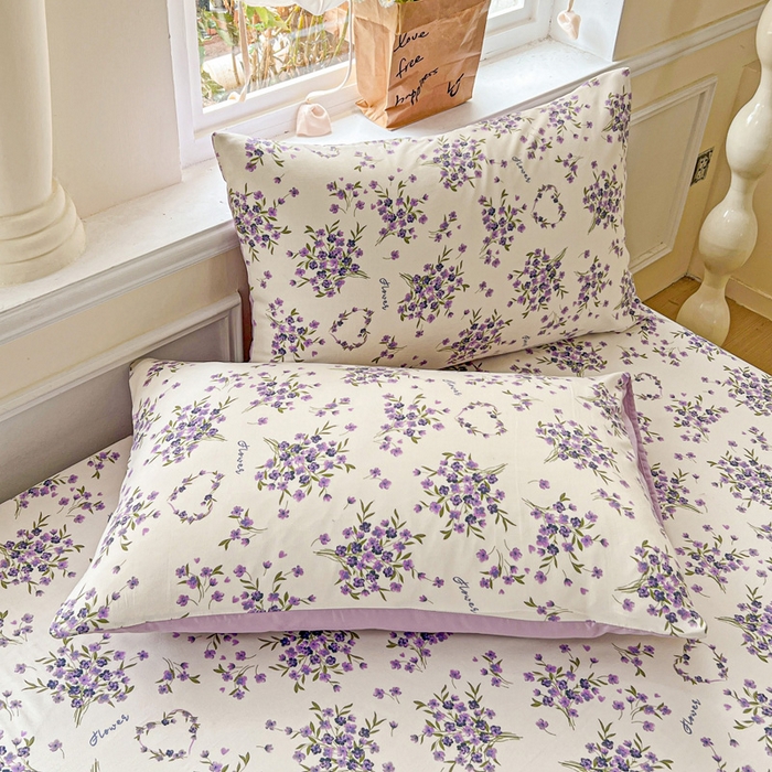 91家纺网 家纺一手货源 找家纺 朵朵家纺 2025新款超柔水洗棉云感印花单床笠床垫保护套床笠（床垫保护套可定制尺寸 ）-场景三 薰衣草