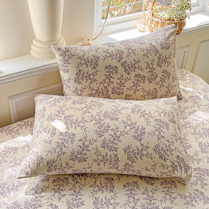 91家纺网 家纺一手货源 找家纺 朵朵家纺 2025新款超柔水洗棉云感印花单床笠床垫保护套床笠（床垫保护套可定制尺寸 ）-场景三 紫颜