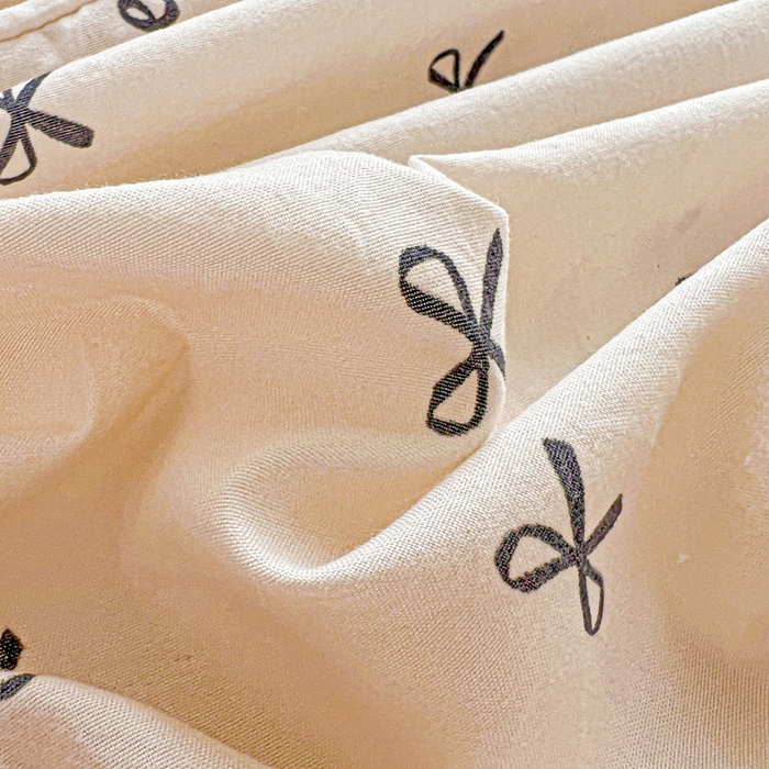 91家纺网 家纺一手货源 找家纺 朵朵家纺 2025新款超柔水洗棉云感印花单床笠床垫保护套床笠（床垫保护套可定制尺寸 ）-场景二 蝴蝶结