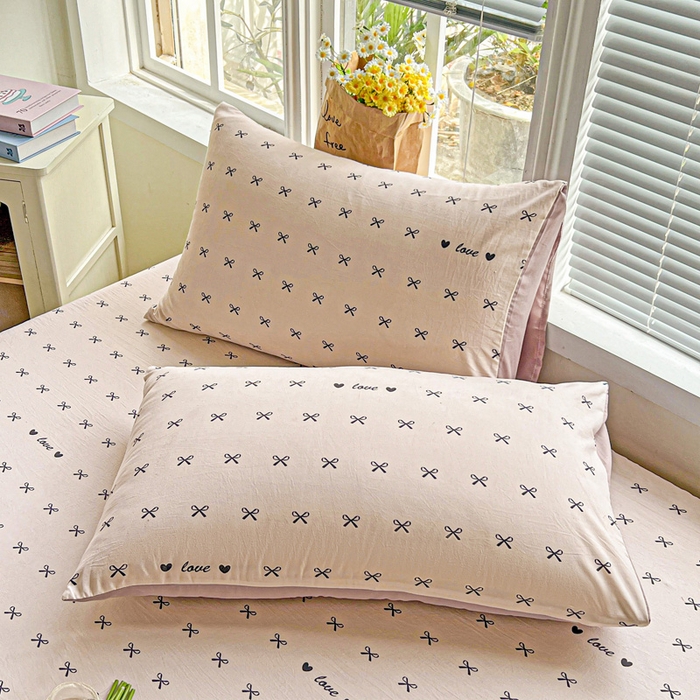 91家纺网 家纺一手货源 找家纺 朵朵家纺 2025新款超柔水洗棉云感印花单床笠床垫保护套床笠（床垫保护套可定制尺寸 ）-场景二 蝴蝶结