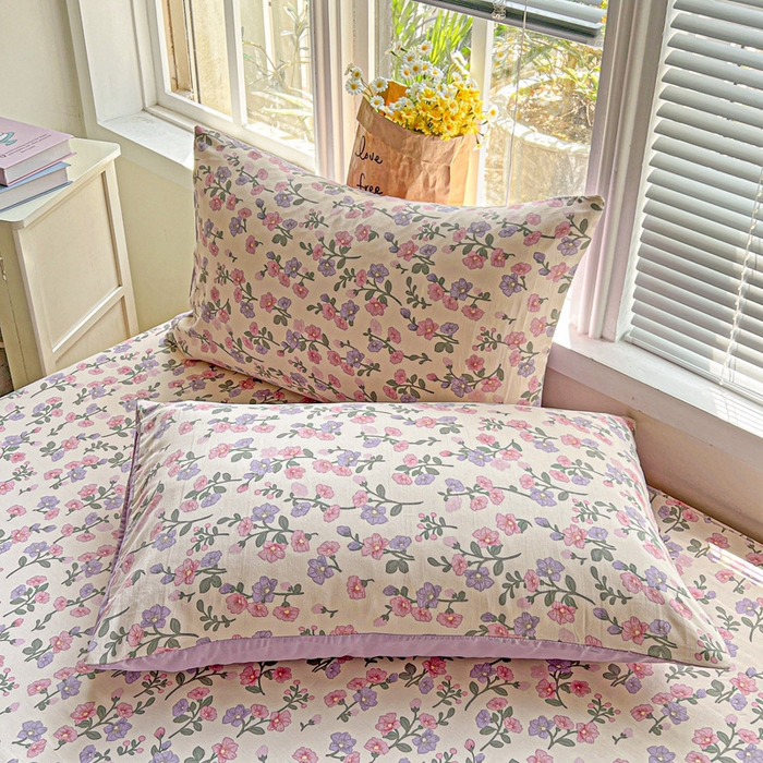 91家纺网 家纺一手货源 找家纺 朵朵家纺 2025新款超柔水洗棉云感印花单床笠床垫保护套床笠（床垫保护套可定制尺寸 ）-场景二 花开满树