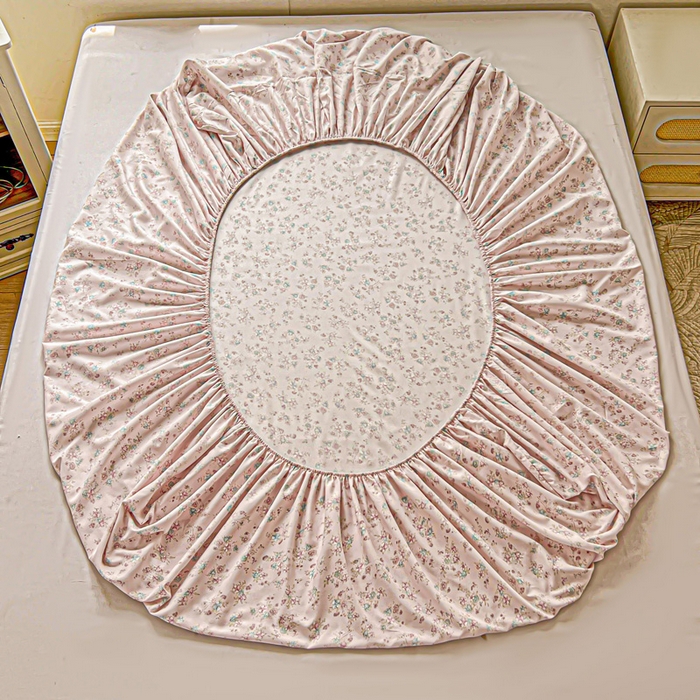 91家纺网 家纺一手货源 找家纺 朵朵家纺 2025新款超柔水洗棉云感印花单床笠床垫保护套床笠（床垫保护套可定制尺寸 ）-场景二 花梦