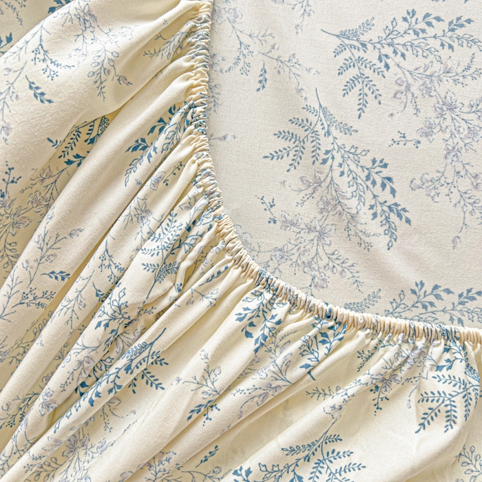 91家纺网 家纺一手货源 找家纺 朵朵家纺 2025新款超柔水洗棉云感印花单床笠床垫保护套床笠（床垫保护套可定制尺寸 ）-场景二 蓝颜