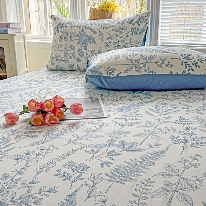 91家纺网 家纺一手货源 找家纺 朵朵家纺 2025新款超柔水洗棉云感印花单床笠床垫保护套床笠（床垫保护套可定制尺寸 ）-场景二 恋爱季节