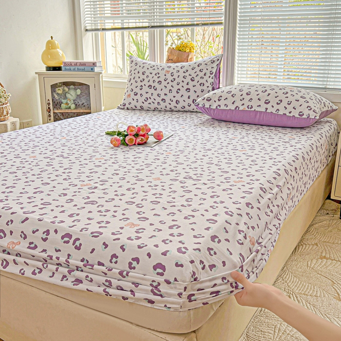 91家纺网 家纺一手货源 找家纺 朵朵家纺 2025新款超柔水洗棉云感印花单床笠床垫保护套床笠（床垫保护套可定制尺寸 ）-场景二 么么哒