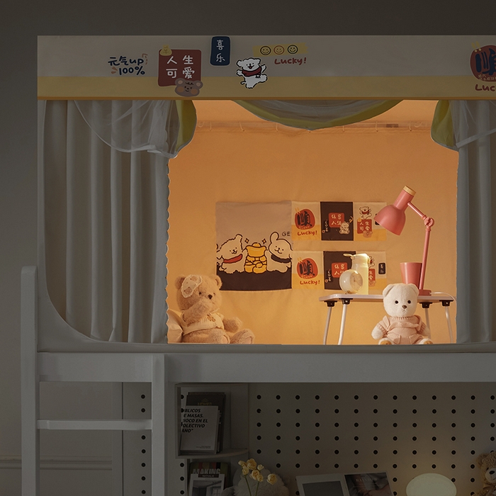 91家纺网 家纺一手货源 找家纺 （总）水妙家纺 2025新款加厚强遮光蚊账学生宿舍上下铺130克斜纹加厚床帘蚊账