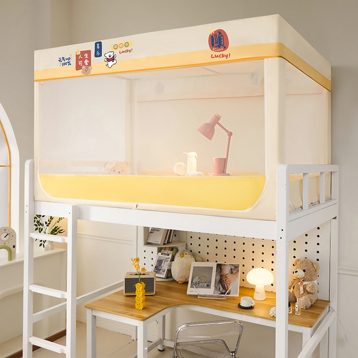 91家纺网 家纺一手货源 找家纺 （总）水妙家纺 2025新款加厚强遮光蚊账学生宿舍上下铺130克斜纹加厚床帘蚊账