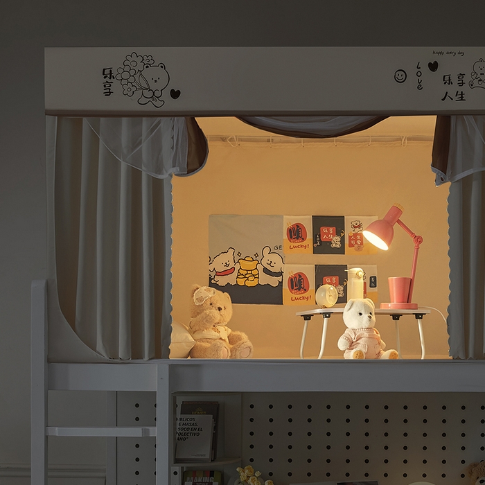 91家纺网 家纺一手货源 找家纺 水妙家纺 2025新款加厚强遮光蚊账学生宿舍上下铺130克斜纹加厚床帘蚊账 乐享人生