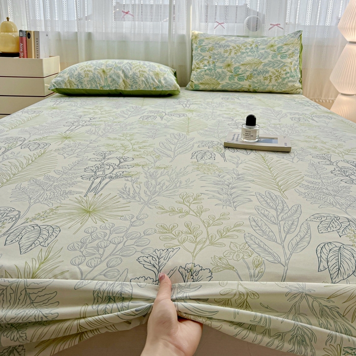 91家纺网 家纺一手货源 找家纺 （总）朵朵家纺 2025新款超柔水洗棉云感印花单床笠床垫保护套床笠（床垫保护套可定制尺寸 ）-场景一