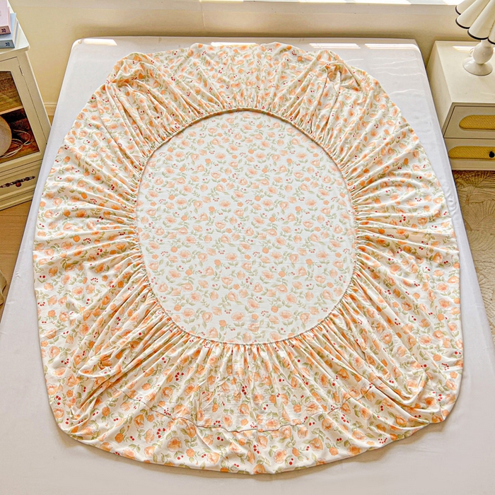 91家纺网 家纺一手货源 找家纺 朵朵家纺 2025新款超柔水洗棉云感印花单床笠床垫保护套床笠（床垫保护套可定制尺寸 ）-场景二 热恋