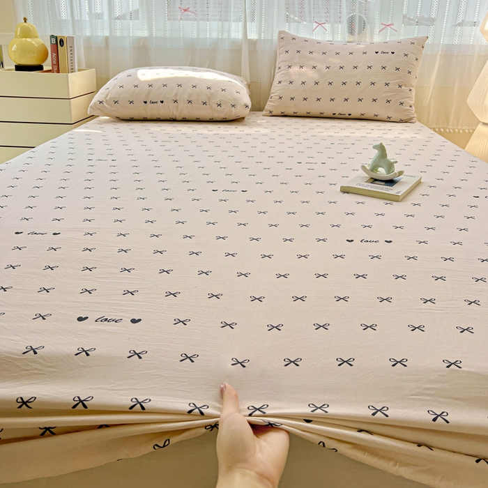 91家纺网 家纺一手货源 找家纺 （总）朵朵家纺 2025新款超柔水洗棉云感印花单床笠床垫保护套床笠（床垫保护套可定制尺寸 ）-场景一
