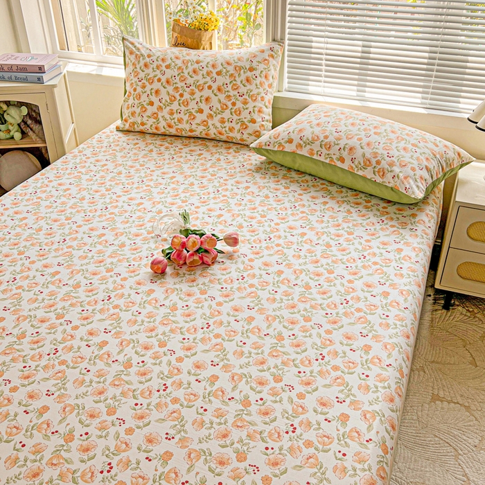 91家纺网 家纺一手货源 找家纺 朵朵家纺 2025新款超柔水洗棉云感印花单床笠床垫保护套床笠（床垫保护套可定制尺寸 ）-场景二 热恋