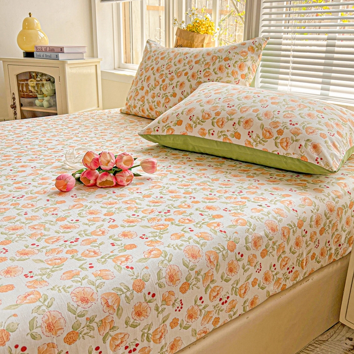 91家纺网 家纺一手货源 找家纺 朵朵家纺 2025新款超柔水洗棉云感印花单床笠床垫保护套床笠（床垫保护套可定制尺寸 ）-场景二 热恋