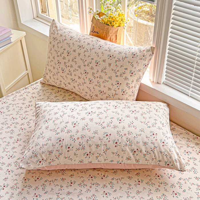 91家纺网 家纺一手货源 找家纺 朵朵家纺 2025新款超柔水洗棉云感印花单床笠床垫保护套床笠（床垫保护套可定制尺寸 ）-场景二 忘忧草