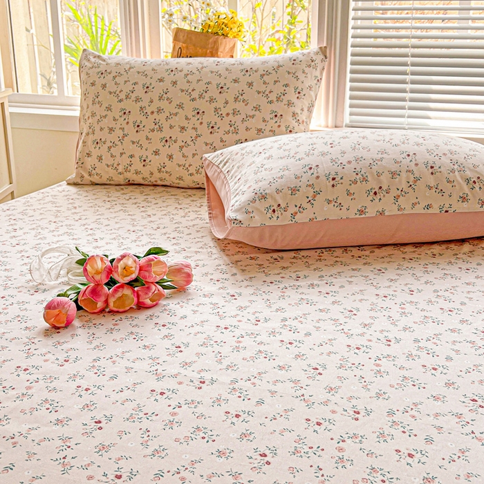 91家纺网 家纺一手货源 找家纺 朵朵家纺 2025新款超柔水洗棉云感印花单床笠床垫保护套床笠（床垫保护套可定制尺寸 ）-场景二 忘忧草