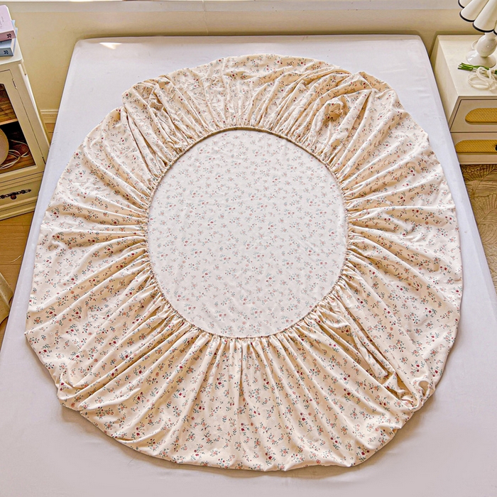 91家纺网 家纺一手货源 找家纺 朵朵家纺 2025新款超柔水洗棉云感印花单床笠床垫保护套床笠（床垫保护套可定制尺寸 ）-场景二 忘忧草